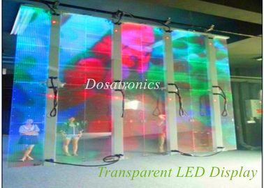 China Grote Transparante Glas LEIDENE Vertoning SMD 3535, de Transparante Geleide Videomuur van 1R1G1B P12 leverancier